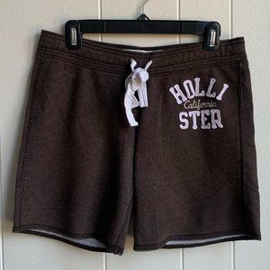 Hollister Brown, Pink & White Cozy Cut-Off Pajama Style Shorts with Back Pocket